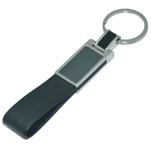 Manufacture Metal Genuine Car Holder Leather Personalized Custom Logo Laser Name and Date Car Key Chain Cowboy Leather Keychain