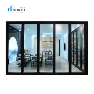 American Standard Modern Style Waterproof Bifold Doors Windows Aluminum Balcony Glass Sliding Folding Door