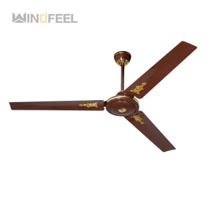 Mechanical Remote Control 3 Metal Blade Brown White Color Modern aluminium ceiling fan without lights