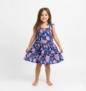 Girls Cotton Linen Dress