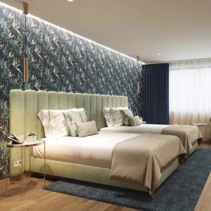 Conjunto de Muebles de Cama para Hotel en el Dormitorio Star Home, Cama Twin Personalizada de Lujo Moderna de Foshan al por Mayor 5