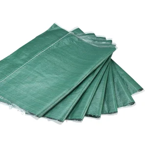 Custom Size Woven Sack Green Laminated Storage Bag for Bulk Products Packaging Solutions