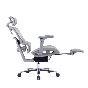 Modern Home Ergonomic Chair with Adjustable Lumbar Support Comfortable Armrest &amp; Footrest Aluminum Frame Fabric Material