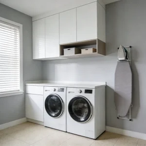 Modern Laundry Cabinet with Easy Clean Finish for Utility Room