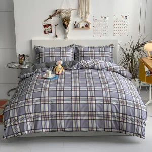 Premium 4 PCS 100%Cotton Digital Printing Striped Bedding Set Twin Full Queen King Size Bedsheets Bed Set Bedding Set