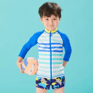 2021 Boys Long Sleeve Rash Guard Top Shirts Clothes Swimwear &amp; Beachwear