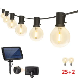 25 Luzes G40 Corda de Luzes Externa Bulbo Luz Decoração de Natal Luz de Corda Solar para Decoração de Jardim