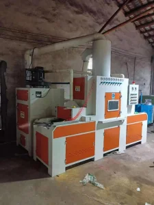 Belt-Driven Continuous Sandblasting System with 8 Blast Guns 700-1500PCS/Hour Output Conveyor Type Sand Blasting Machine