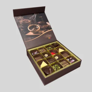 Custom Printed Gold Foil Logo Luxury Chocolate Magnetic Gift Box Rigid Cardboard Packaging Box with Insert