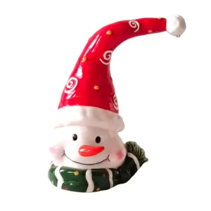 jiashun Christmas Curved - Hat Snowman Gnome Dolomite Ceramic Figurine Supplier, Factories