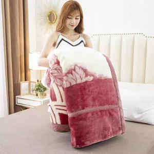 Heavy Weighted King Size Plush Korean Style Mink Blanket Velvet Reversible Premium Fleece Blanket for Adult