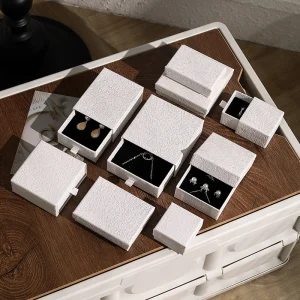 Custom Logo Luxury Textured Jewelry Watch Eyewear Glasses Packaging Set Wholesale Rigid Paper Drawer Box Bag Ring Necklace