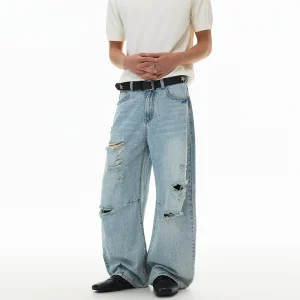 Jeans retos rasgados vintage azul claro