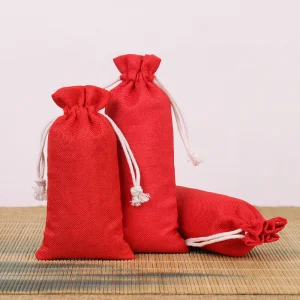 Linen Bag Drawstring Christmas Gift Packaging Dust-Proof Decorative Item Linen Cloth Bag