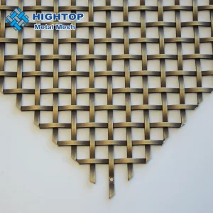 Antique Brass Flat Stainless Steel Wire Decorative Crimped Woven Wire Mesh Panels Grilles for Cabinet Door Inserts