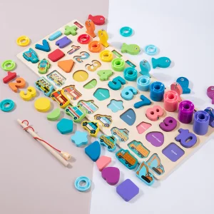 Wooden Learning Kit 5-in-1 Puzzle Set for Toddlers
