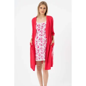 Women's 3/4 Sleeve Maternity Robe Set