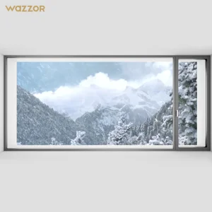 Wazzor Industrial Exterior Large Insulated Low-E Glass Tilt And Turn Window Tempered Glass Window Aluminum Casement Windows