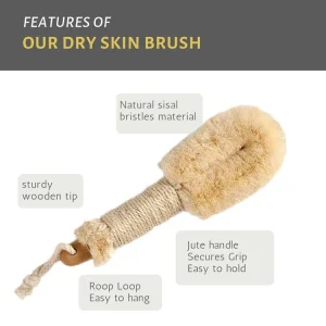 High Quality Natural Sisal Dry Skin Brush for Cellulite Exfoliating Body Scrubber Massage Wooden Dry Bath Skin Brush