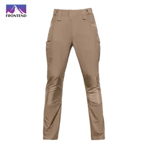 FRONTEND Casual Straight Mid Waist Tactical Cargo Pants