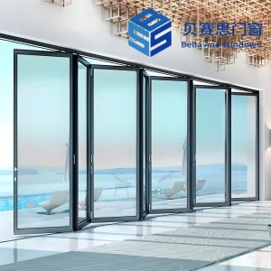 Chinese Manufacturer Factory Outlet Heavy-Duty Aluminum Alloy Folding Doors Hurricane-Resistant Option for Coastal Homes/Patios