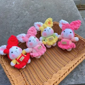 Adorável chaveiro de boneco de pelúcia feito à mão em amigurumi, melhor presente de brinquedo