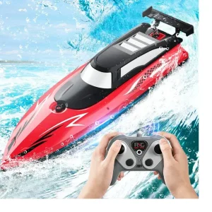 2.4G High-speed Remote-controlled Boat with Twin Propellers for Children's Outdoor Water Remote Control Speedboat Gifts Toys