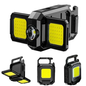 TAIKOO COB LED Work Light Rechargeable Magnetic Inspection Lamp for Car Repair Mini Work Light Keychain Flashlight for Outdoor