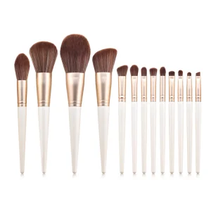 13 Conjunto de Pincéis de Maquiagem PCS Pincéis Sintéticos Premium para Base, Mistura, Blush e Pó Facial Conjunto de Pincéis de Maquiagem