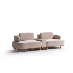 Italian Modern Living Room Furniture High End Leisure Modular Fabric Sofa Chair with Functional Backrests and Middle Console