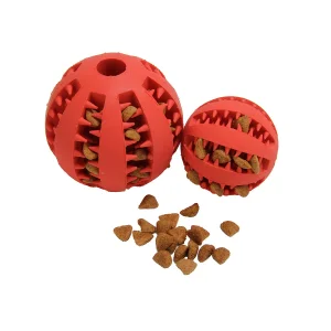 Nontoxic Bite Resistant Toy Ball for Pet Dogs Puppy Cat Dog Pet Food Treat Feeder Chew Tooth Cleaning Ball