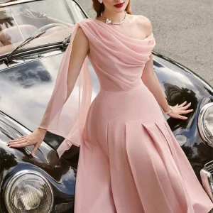 2025 Luxury Evening Party Formal Wedding Maxi Ball Gown Dress Women's Solid Natural Chiffon 100% Polyester