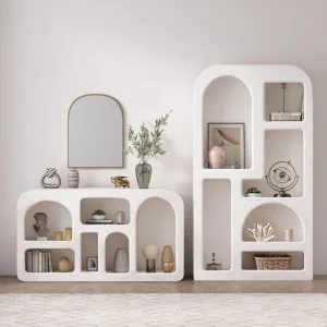 White Cave Display Cabinet Nordic Simple Living Room Arch Storage Bookcase