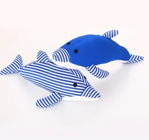 Wholesale Floating Cloth Dolphin Dog Toy with Squeaker Pet Toy