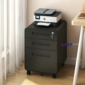 Ergonomic 3 Drawer Metal Mobile Pedestal