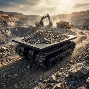 Heavy Duty Electric Crawler Chassis Customizable 1 Ton 2 Ton 5 Ton Rubber Track Platform For Construction
