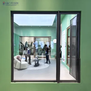 For Fuson American Black &amp; White Vinyl Double Hung Windows Manufacturer UPVC With Folding Screen Louver Curtains