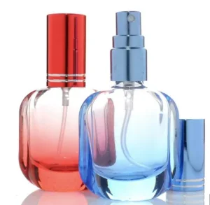 Wholesale Luxury Perfume Bottle Red Blue Hat Glass Cosmetic Packaging