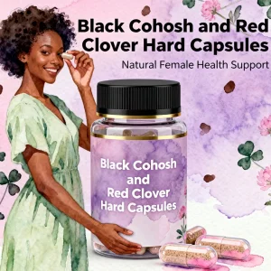 Black Cohosh and Red Clover Hard Capsules for Menopause Comfort &amp; Hormone Support