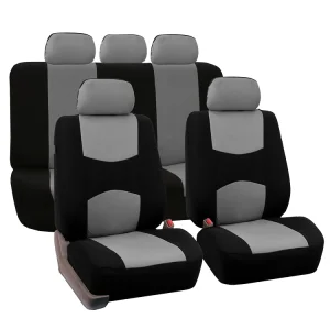 Universal Car Seat Covers Full Cover Fit Car Truck SUV Breathable Split Polyester Fabric