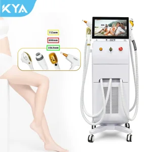 4 في 1 جهاز إزالة الشعر بالليزر عالي الطاقة E-Light IPL 808nm جهاز إزالة الوشم Q-Switch ND YAG