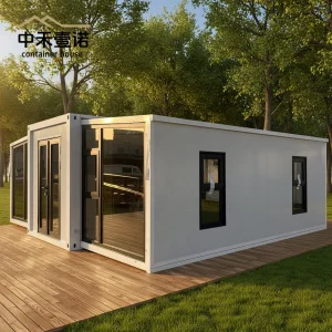 Fully Furnished Prefab Moisture Proof Expandable Container House With Glass Wall