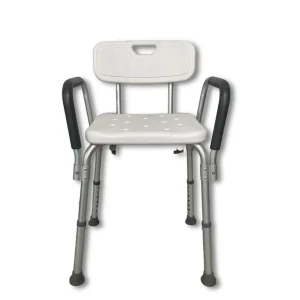 Aluminum Fold Lift Transfer Shower Bench Toilet Sit Lavatory Bath Potty Small Backrest with Armrests Commode Toilet Chair for Disabled