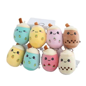 Mini Boba Tea Plush Keychain Charms