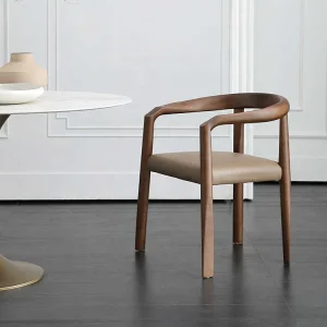 High Quality Modern Solid Wood Study Hotel Cafe Restaurant Chair Leather Dining Room Chairs For Sale