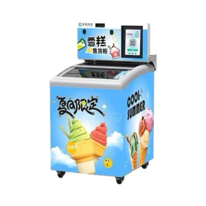 LED Light Ice Cream Glass Display Freezer