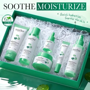 OEM Private Label SADOER Korean Centella Skin Care Set Beauty Products Moisturizing &amp; Soothing Face Care Kit for Sensitive Skin