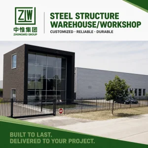 ZW Low Cost Modern Chinese Prefabricated Steel Truss Structure Building for Mall Storage &amp; Carport Factory Use