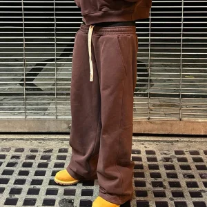 Custom Blank Sweatpants Y2K Flare Sweat Pants Unisex Men Elastic French Terry Wide Leg Jogger Baggy Pants for Men
