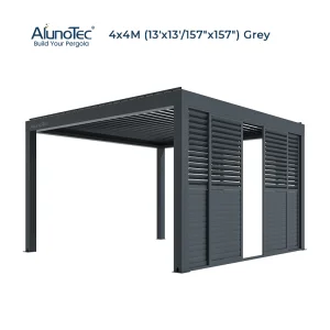 AlunoTec Customized UV Protection Aluminum Sliding Louvered Panel Door